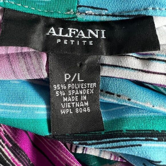 Alfani Multi-Color Cowl Neck Shift Dress Size PL - Picture 5 of 6